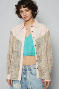 POL Floral Print Button - Up Shirt - JUST - JEN BOUTIQUE
