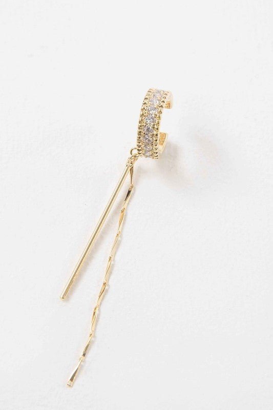 Drop the Bar Ear Cuff Earrings | Gold - JUST - JEN BOUTIQUE
