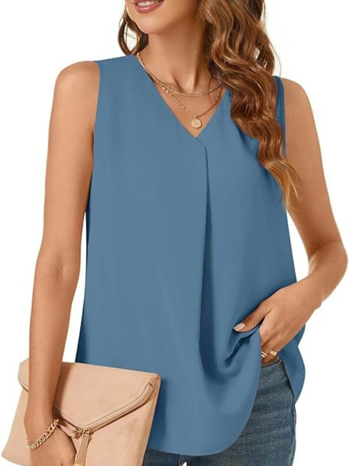 Full Size V - Neck Sleeveless Tank Top Plus Size - JUST - JEN BOUTIQUE