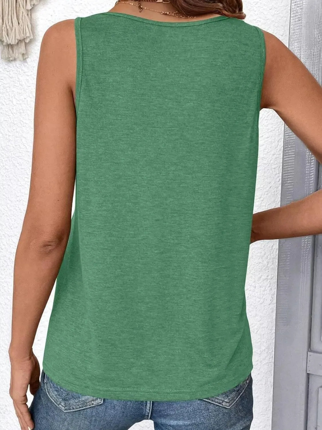 Ruched V - Neck Tank - JUST - JEN BOUTIQUE