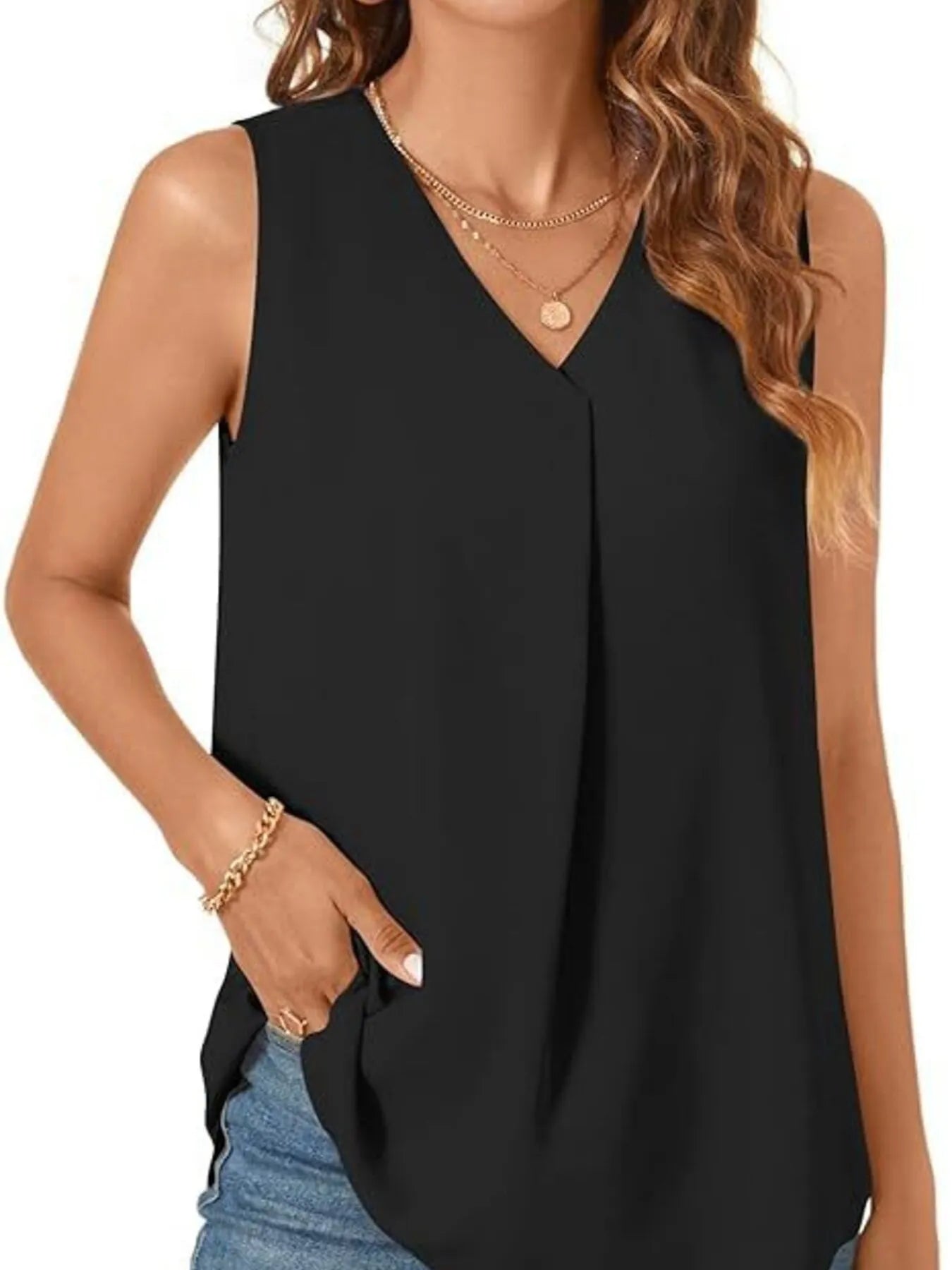 Full Size V - Neck Sleeveless Tank Top Plus Size - JUST - JEN BOUTIQUE
