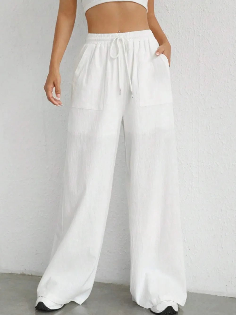 Drawstring Wide Leg Pants - JUST - JEN BOUTIQUE