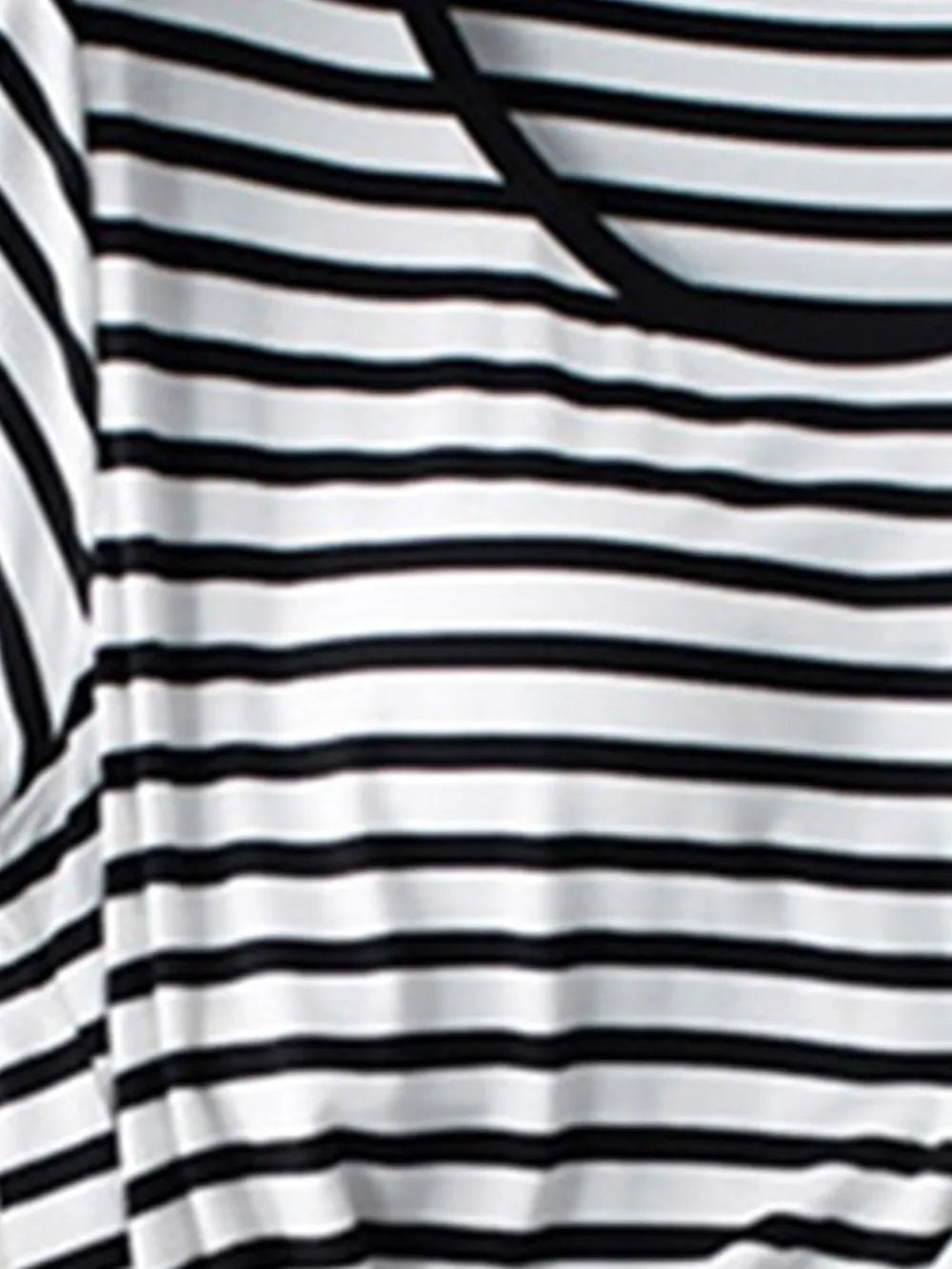 Striped Round Neck Short Sleeve T-Shirt with Bra - JUST - JEN BOUTIQUE