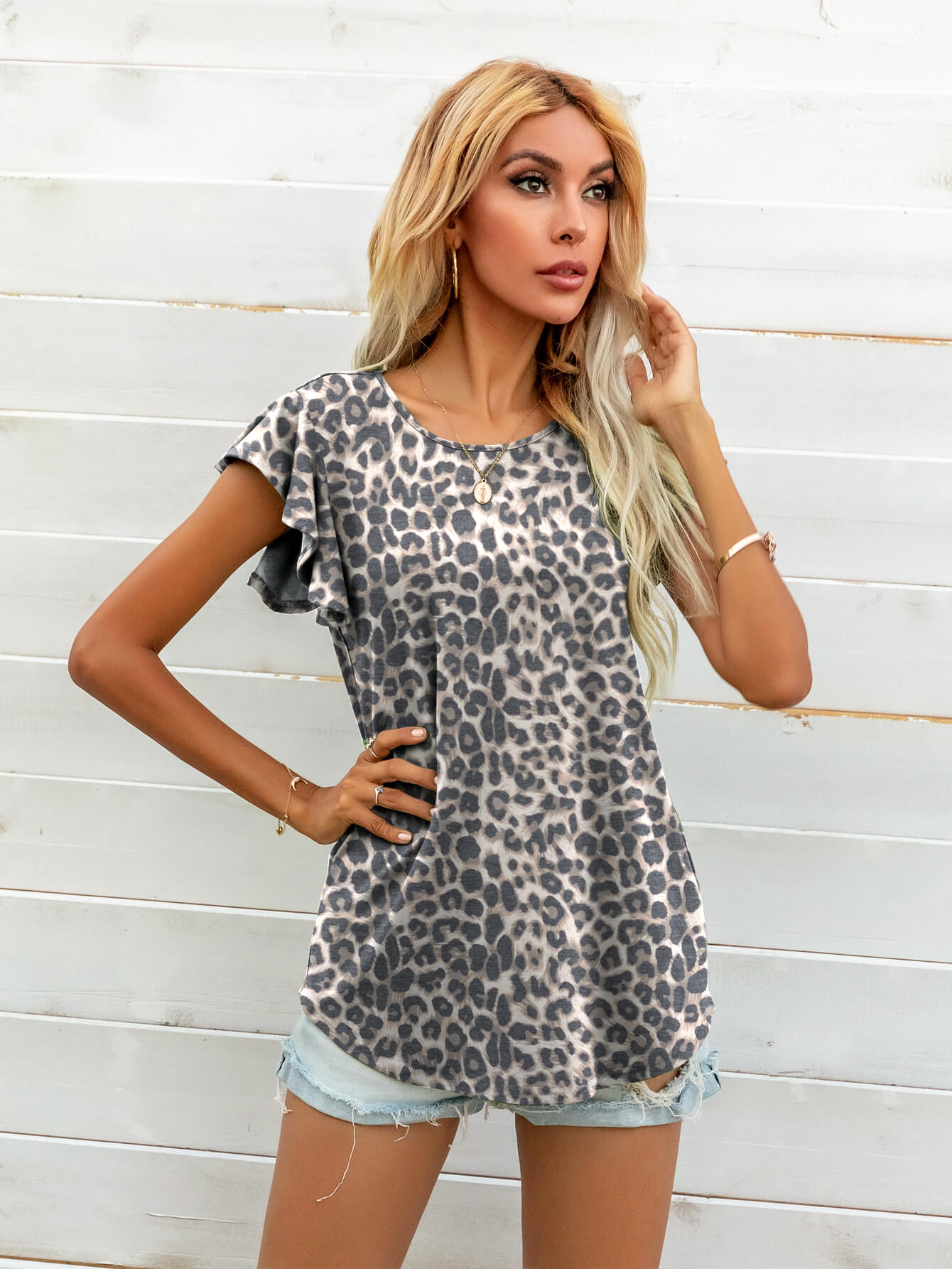 Round Neck Butterfly Sleeve Top - JUST - JEN BOUTIQUE