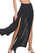 Zenana Woven Crinkle Gauze Long Skirts - JUST - JEN BOUTIQUE