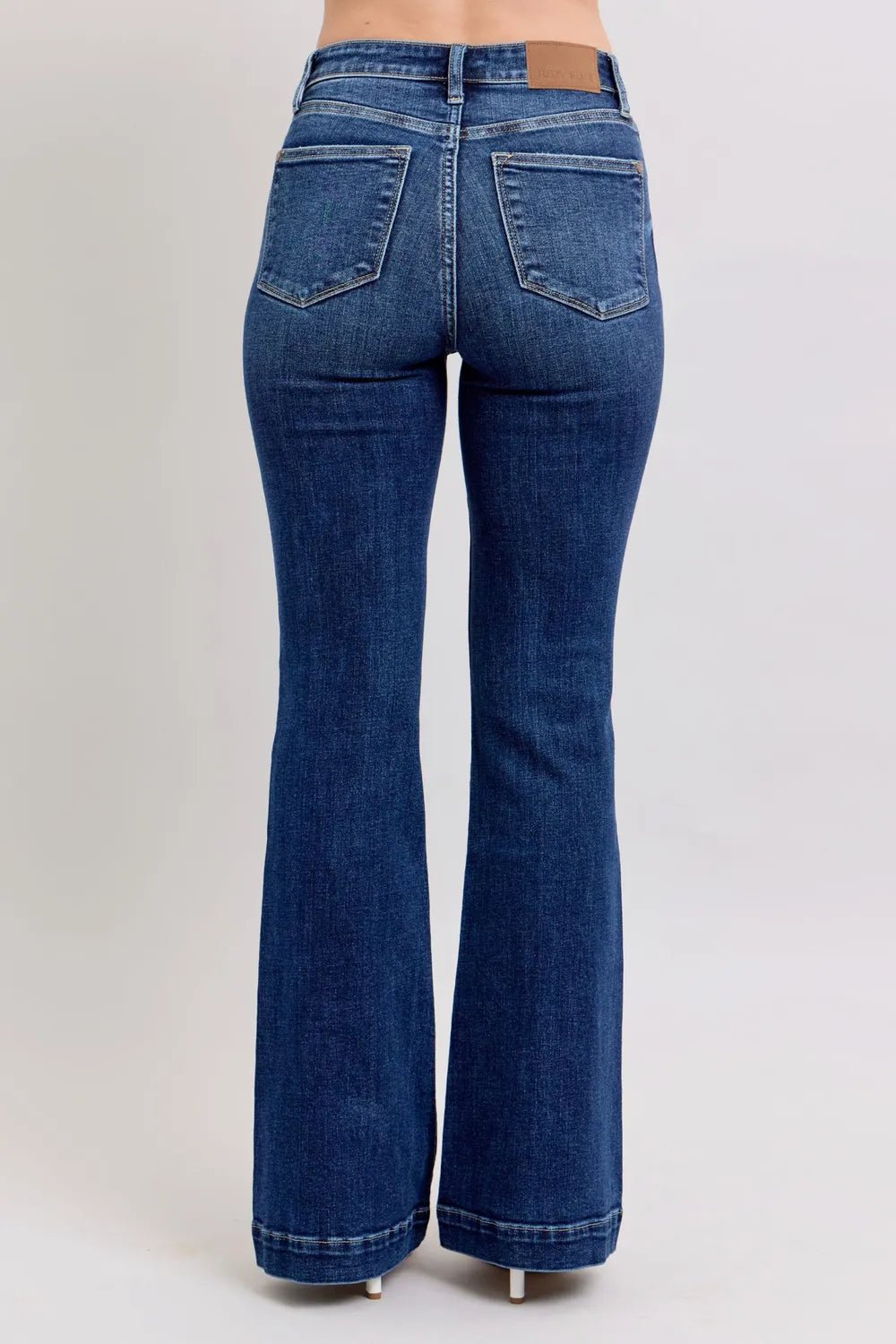 Judy Blue Full Size High Rise Flare Jeans with Pockets Plus Size - JUST - JEN BOUTIQUE