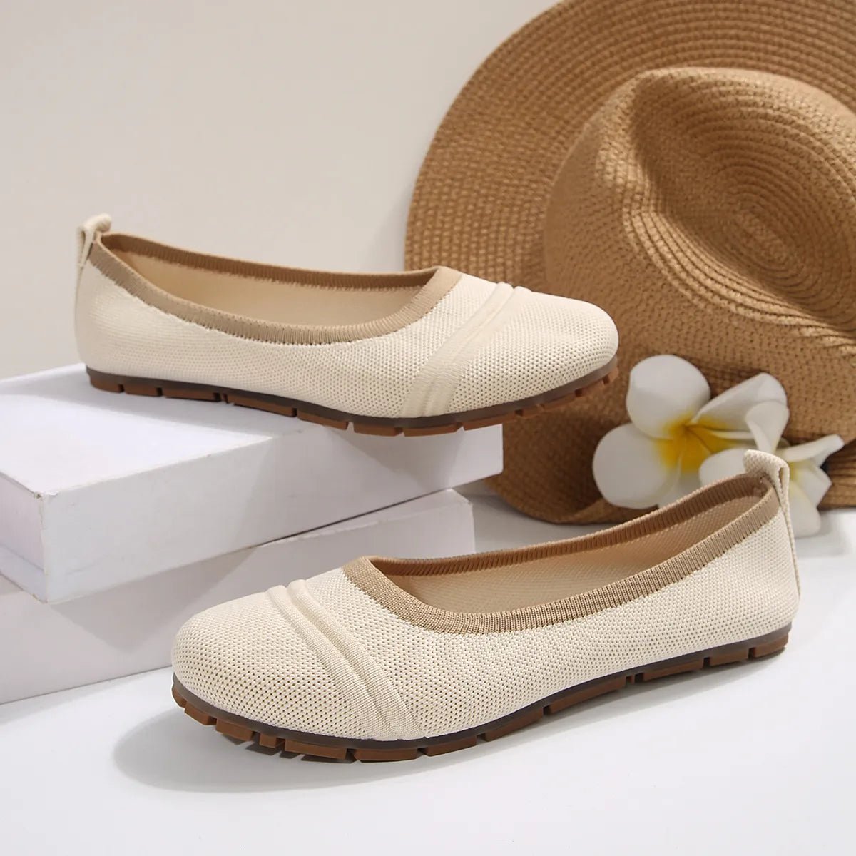 Mesh Round Toe Flat Slip - Ons - JUST - JEN BOUTIQUE