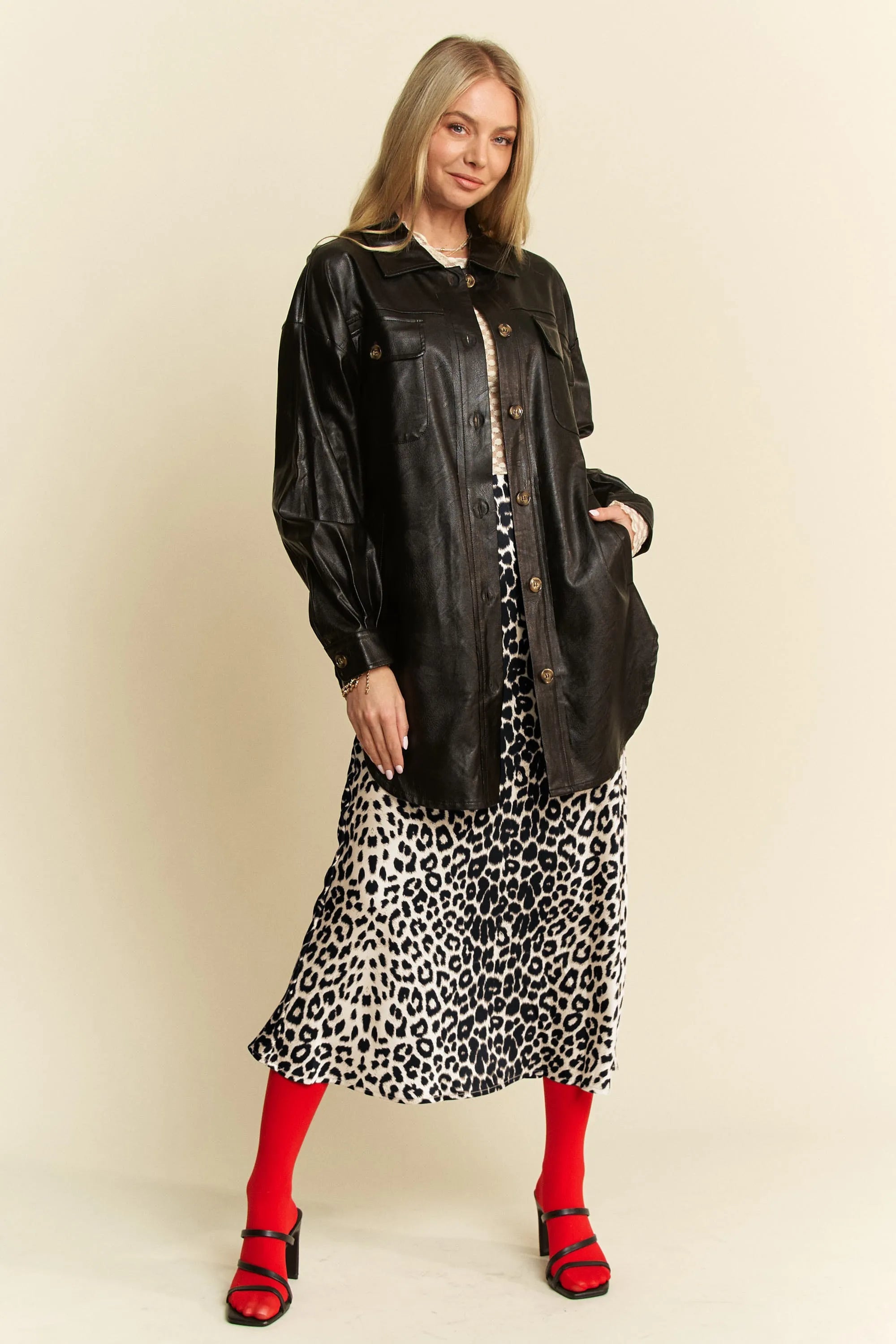 Davi & Dani Leopard Animal Print Long Length Skirt - JUST - JEN BOUTIQUE