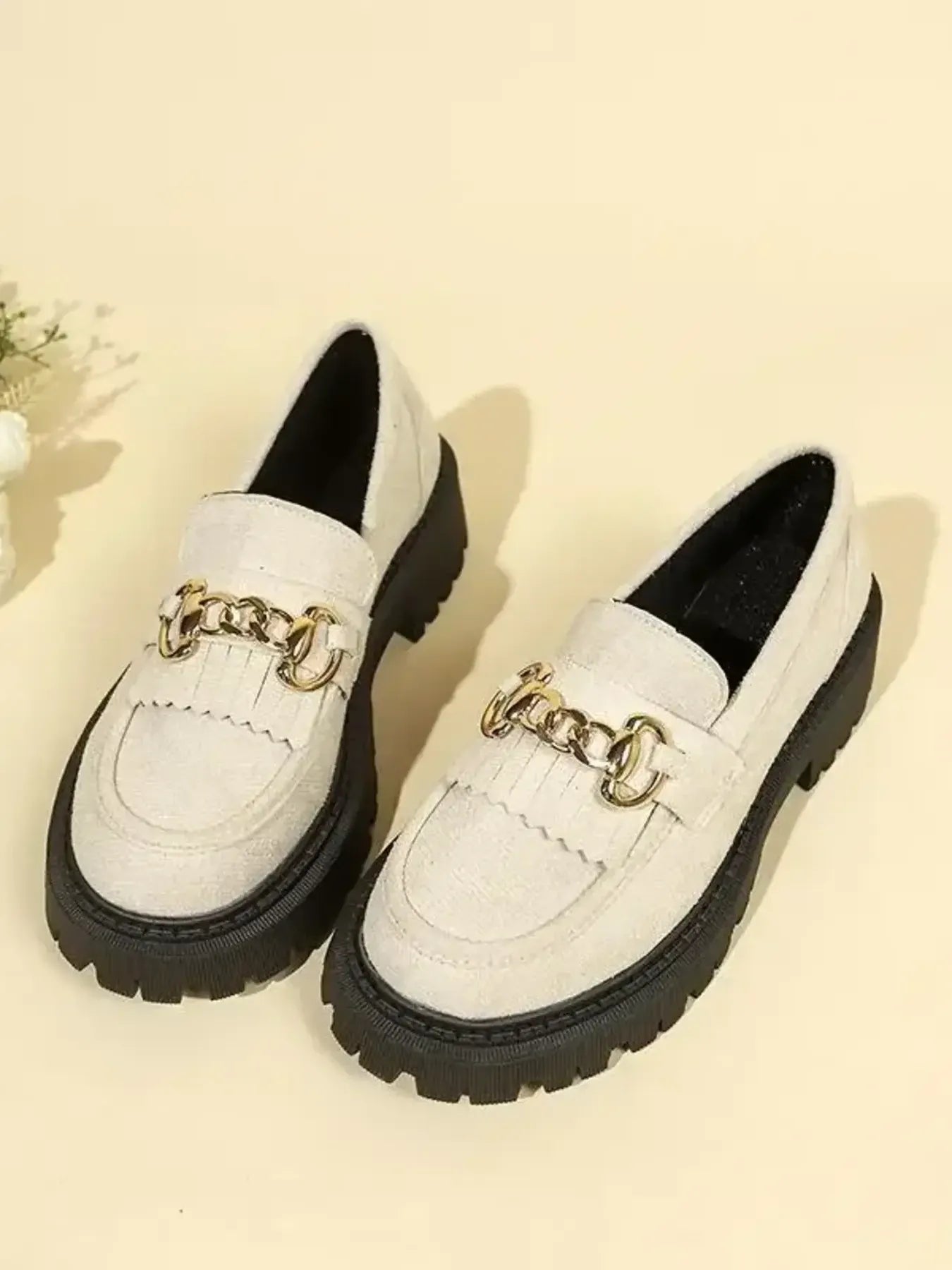 Chunky Platform Chain Detail Loafers - JUST - JEN BOUTIQUE