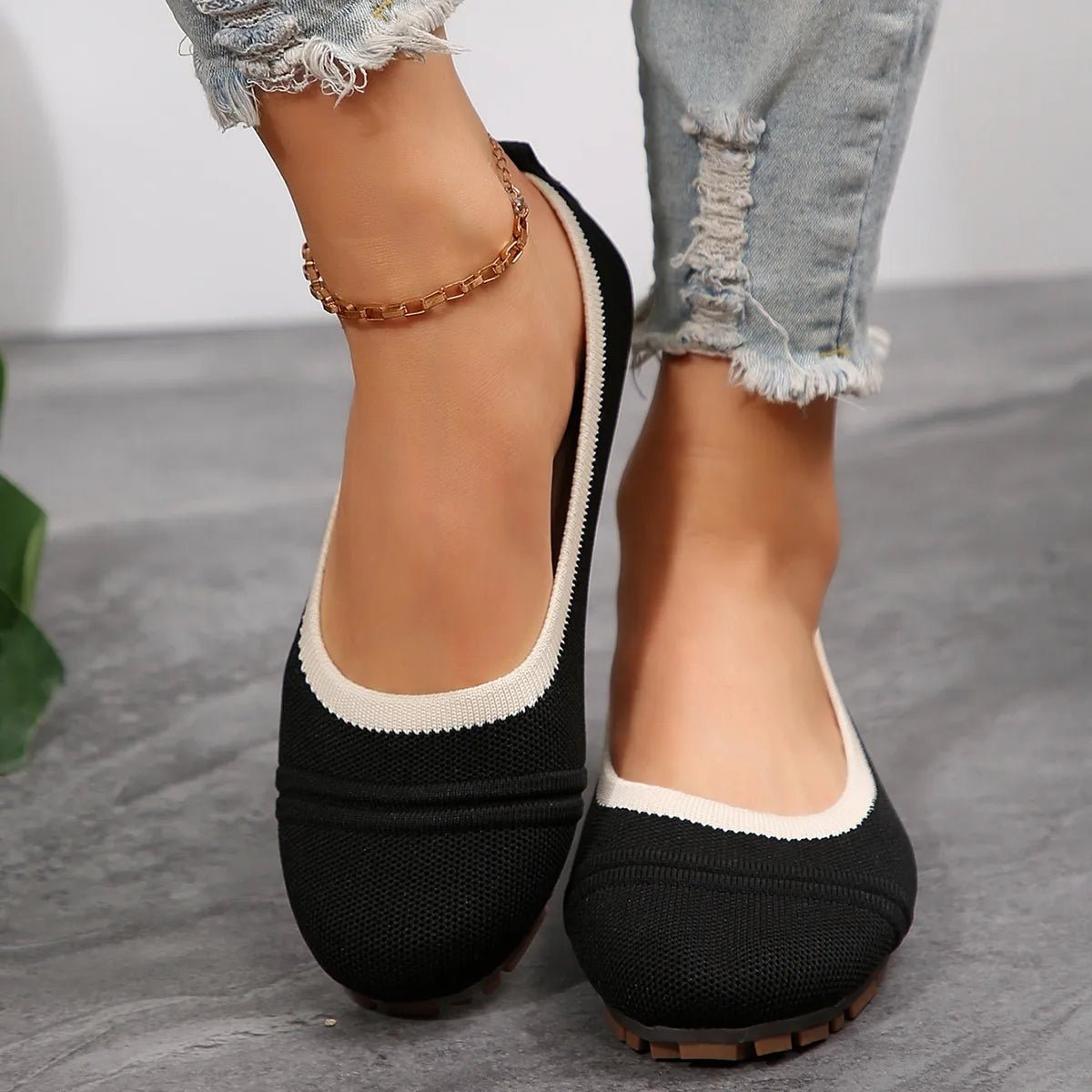 Mesh Round Toe Flat Slip - Ons - JUST - JEN BOUTIQUE