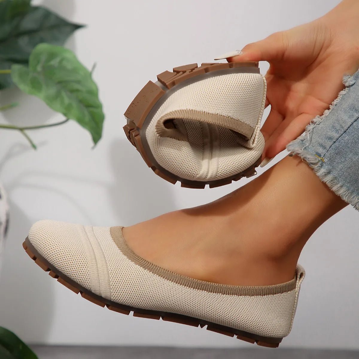 Mesh Round Toe Flat Slip - Ons - JUST - JEN BOUTIQUE