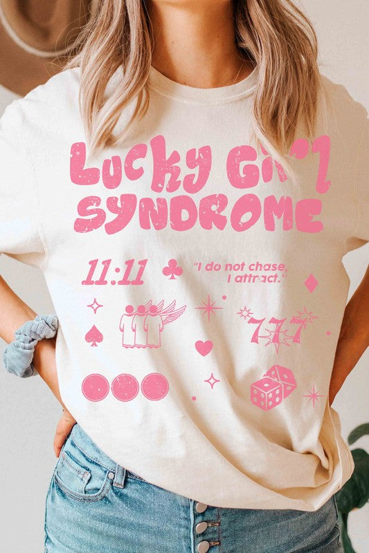 PLUS SIZE - LUCKY GIRL SYNDROME Graphic T-Shirt