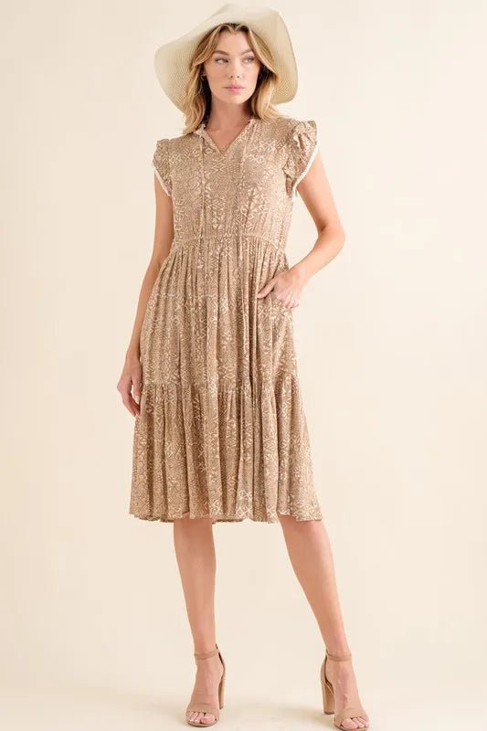 And The Why Boho Printed Tiered Maxi Dress - JUST - JEN BOUTIQUE
