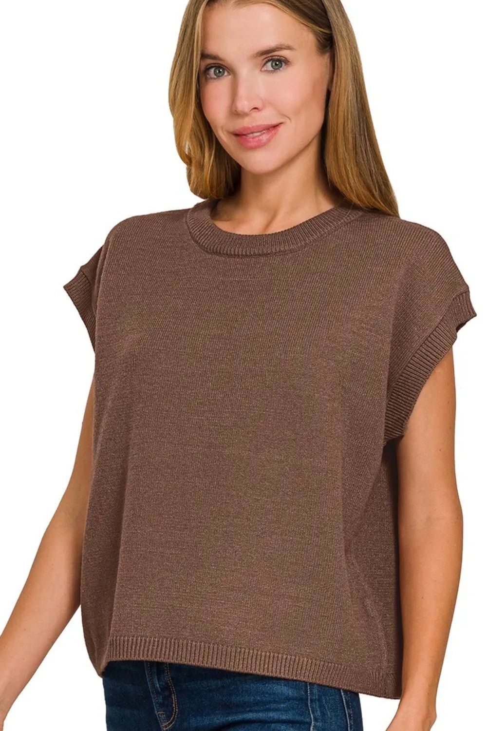 Zenana Oversized Viscose Sweater Vest - JUST - JEN BOUTIQUE
