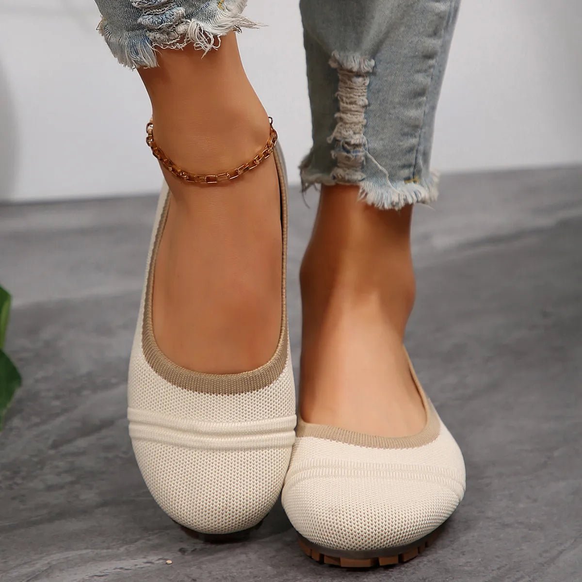 Mesh Round Toe Flat Slip - Ons - JUST - JEN BOUTIQUE