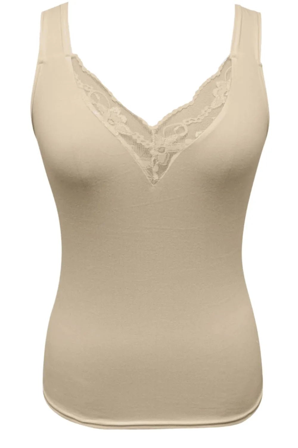 Full Size Lace Detail V - Neck Tank Plus Size - JUST - JEN BOUTIQUE
