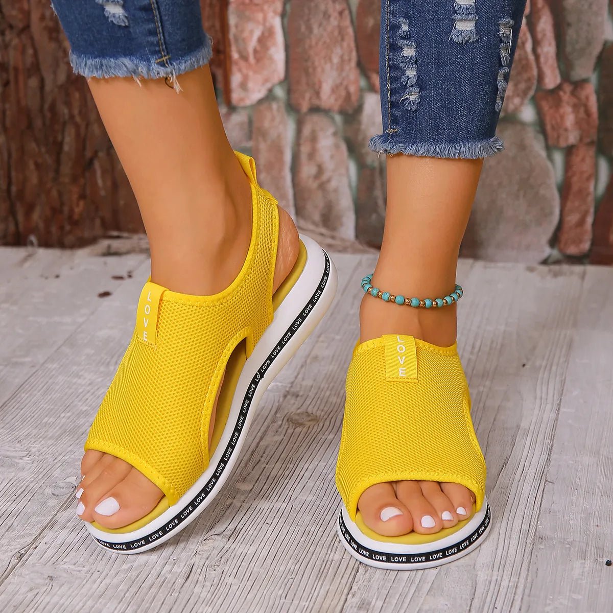 Mesh Open Toe Platform Sandals - JUST - JEN BOUTIQUE