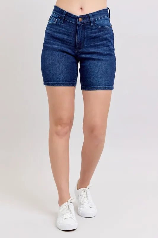 Judy Blue High Waist V - Front Bermuda - JUST - JEN BOUTIQUE