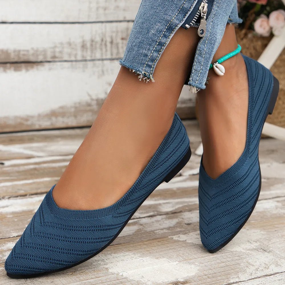 Mesh Point Toe Solid Color Slip - Ons - JUST - JEN BOUTIQUE