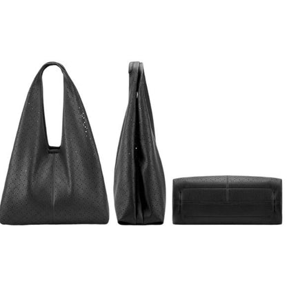 Montana West Black 2pc. Soft Vegan Leather Slouchy Hobo Shoulder Bag W/ Pouch