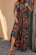 Tied Floral Sleeveless Dress - JUST - JEN BOUTIQUE