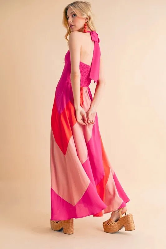 Aemi+Co Color Block Sleeveless Maxi Dress - JUST - JEN BOUTIQUE