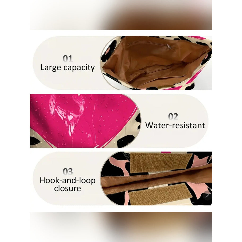 Heart Leopard Print Stylish Tote Bag