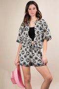 VERY J Plus Size Tropical Printed Shirt Top & Shorts Set - JUST - JEN BOUTIQUE