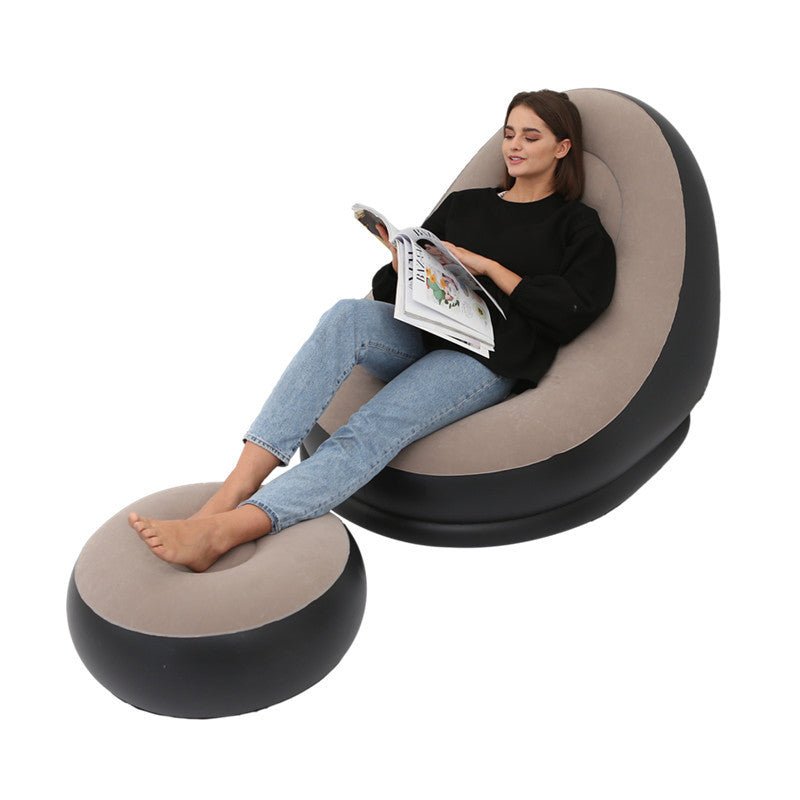 Inflatable Air Mattress Lazy Sofa Deck Chair Comfortable Leg Stool Rest Single Beanbag for home and Outdoor Use - JUST - JEN BOUTIQUE
