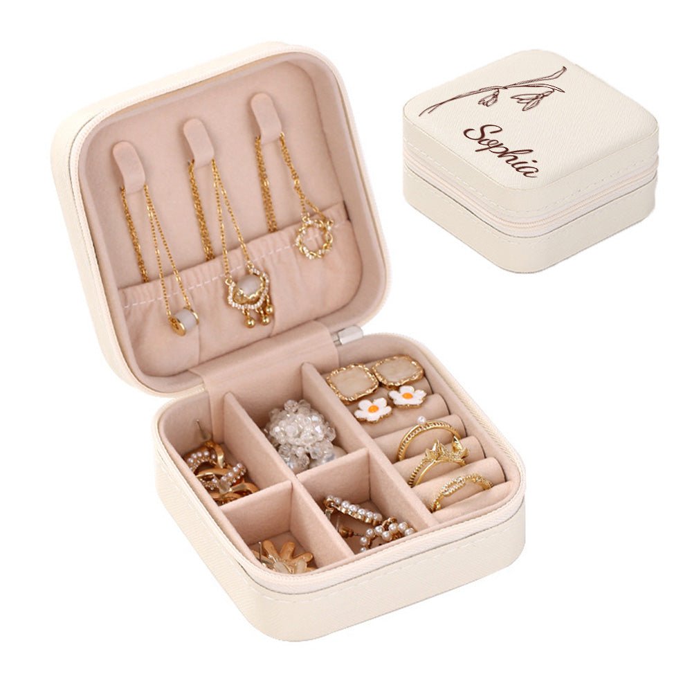 Personalized Birth Flower Jewelry Box Custom Jewelry Organizer Storage Gift for Her - JUST - JEN BOUTIQUE