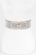 Rhinestone Buckle Elastic Belt - JUST - JEN BOUTIQUE