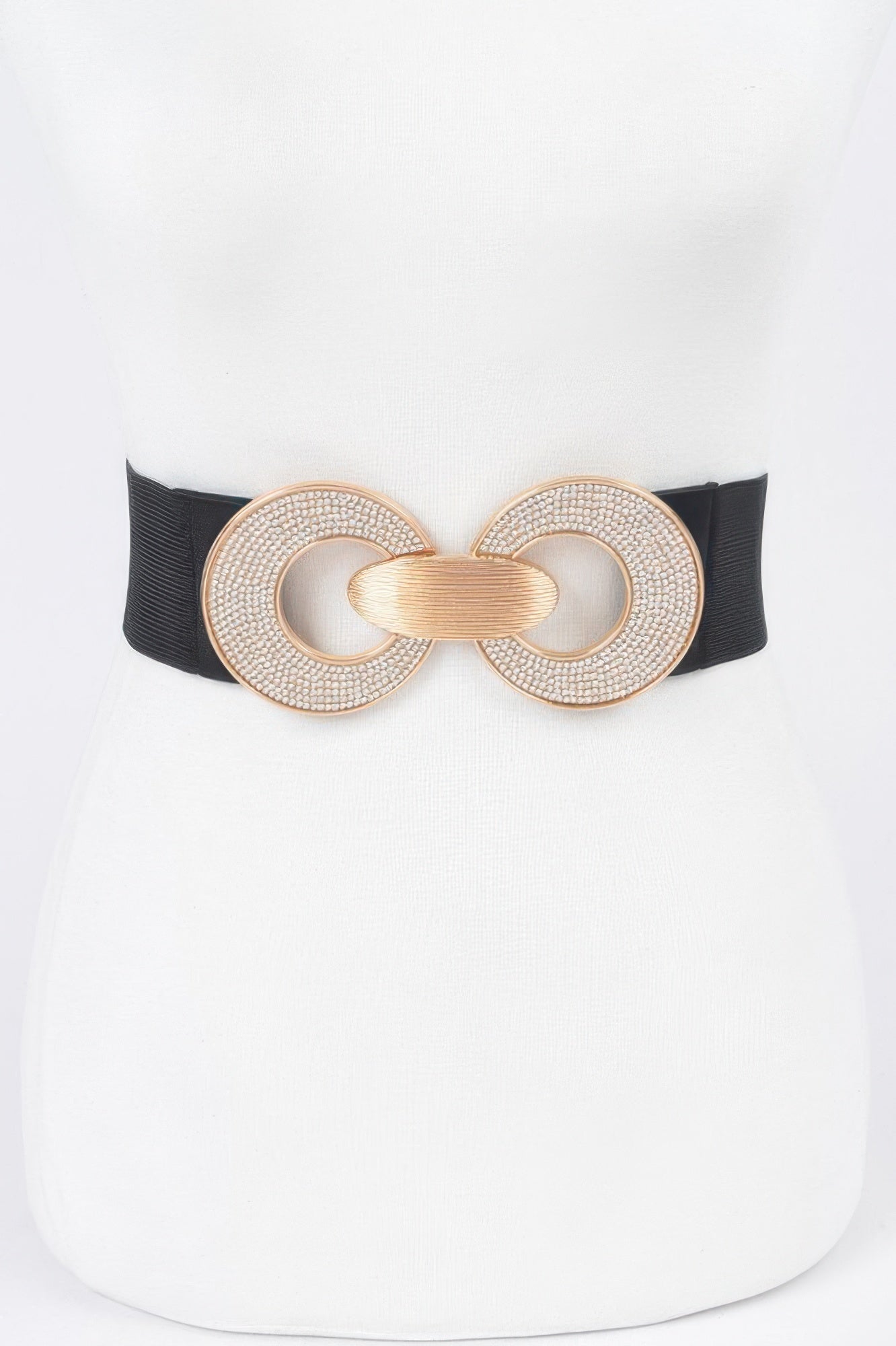 Rhinestone Two Buckle Elastic Belt - JUST - JEN BOUTIQUE
