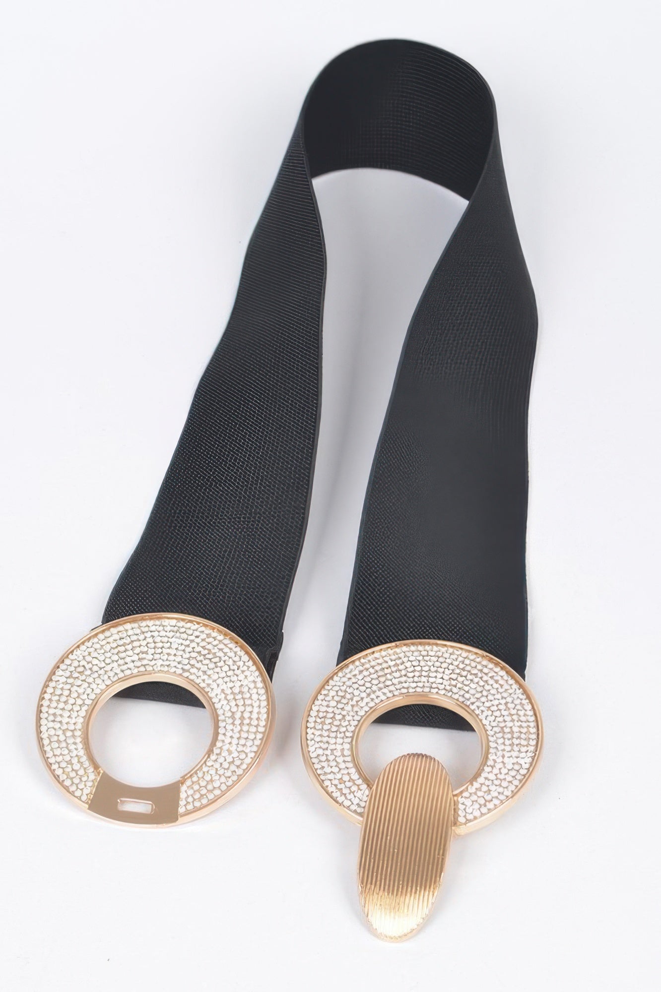 Rhinestone Two Buckle Elastic Belt - JUST - JEN BOUTIQUE