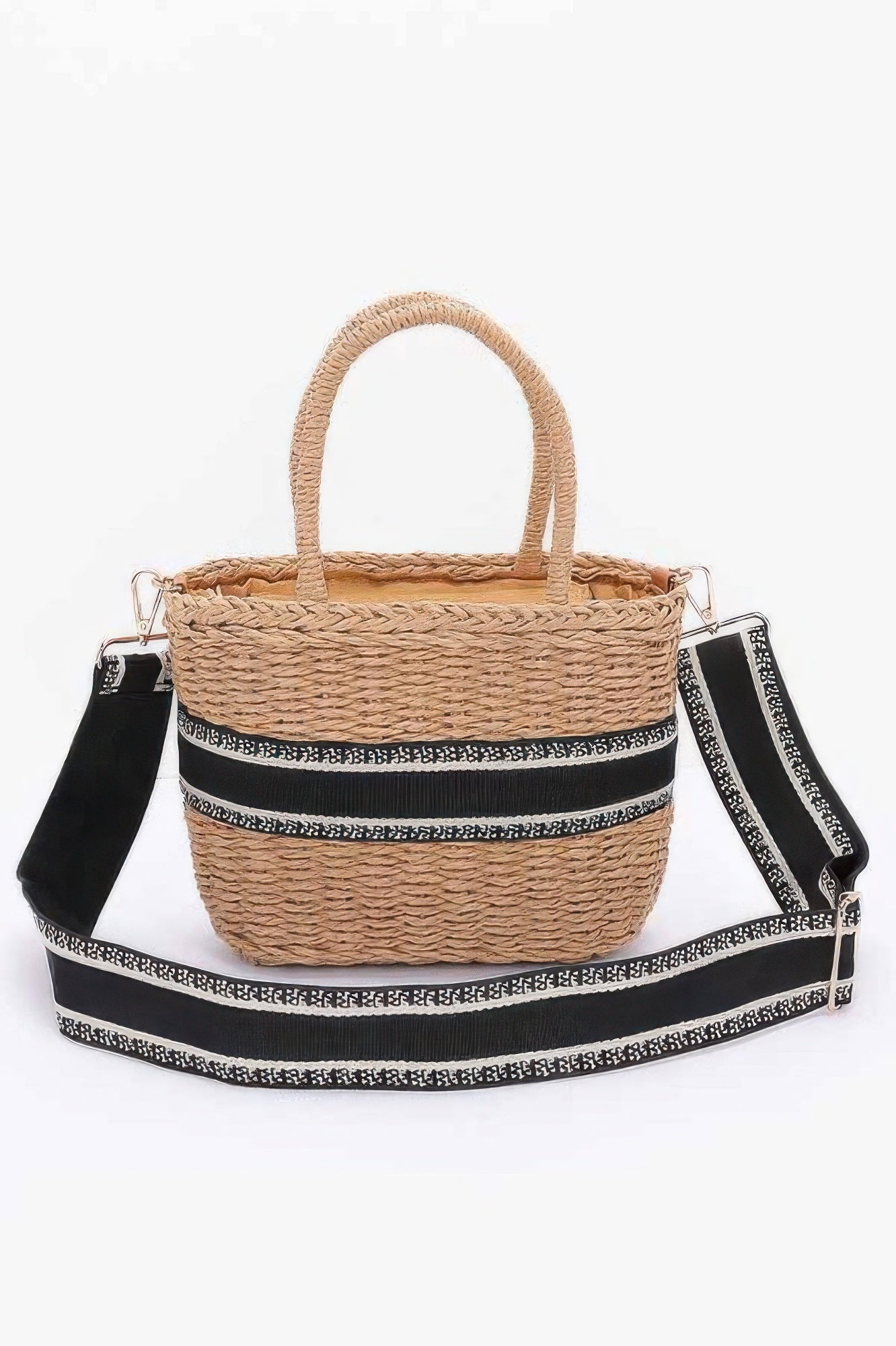 Faux Straw Small Tote Bag - JUST - JEN BOUTIQUE