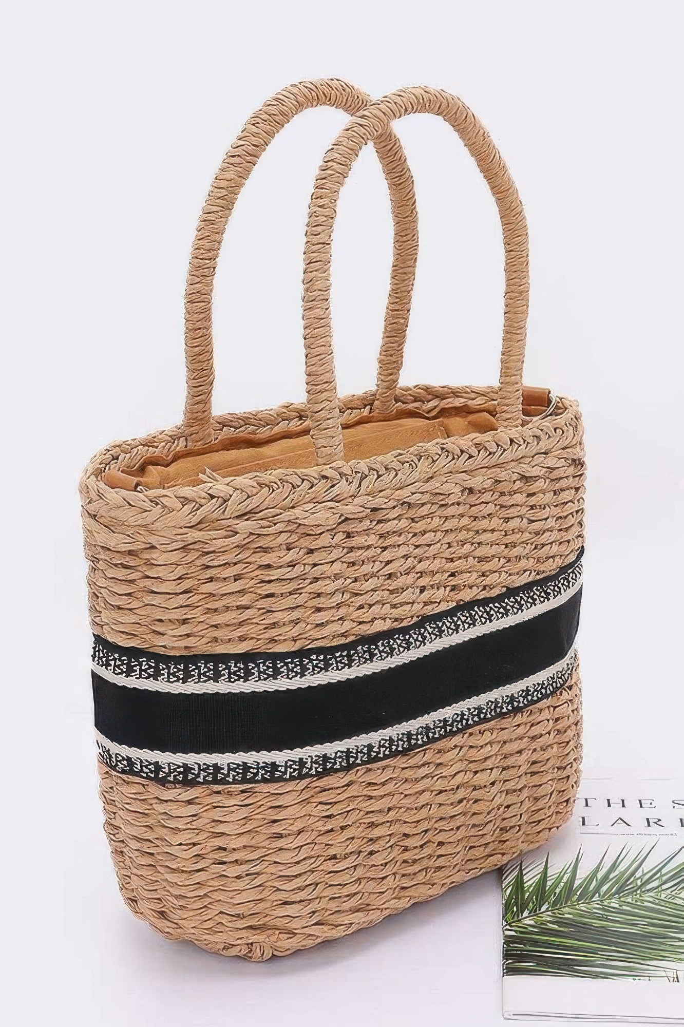 Faux Straw Small Tote Bag - JUST - JEN BOUTIQUE