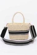 Faux Straw Small Tote Bag - JUST - JEN BOUTIQUE