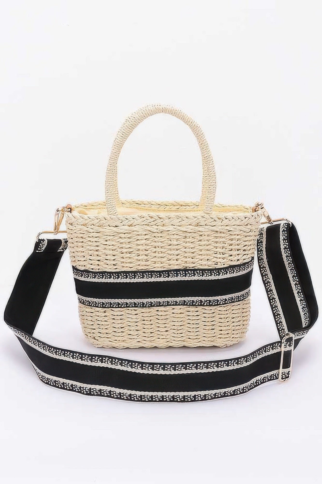 Faux Straw Small Tote Bag - JUST - JEN BOUTIQUE