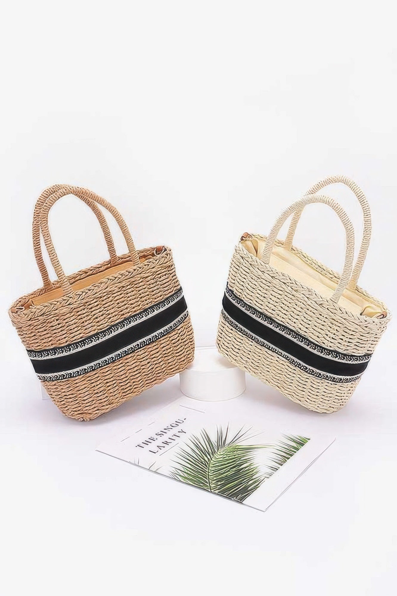 Faux Straw Small Tote Bag - JUST - JEN BOUTIQUE
