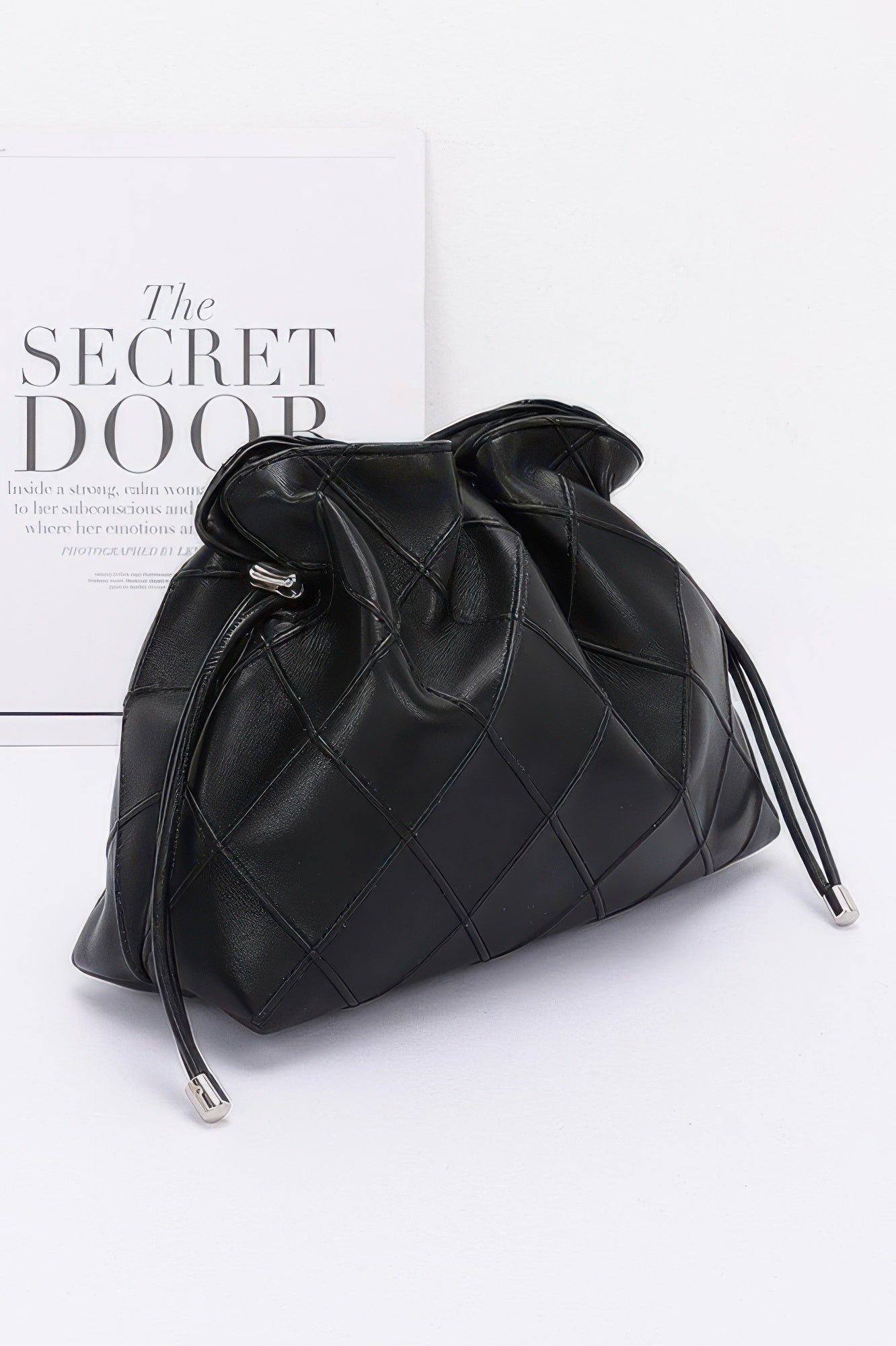 Quilted Faux Leather Bucket Crossbody Bag - JUST - JEN BOUTIQUE