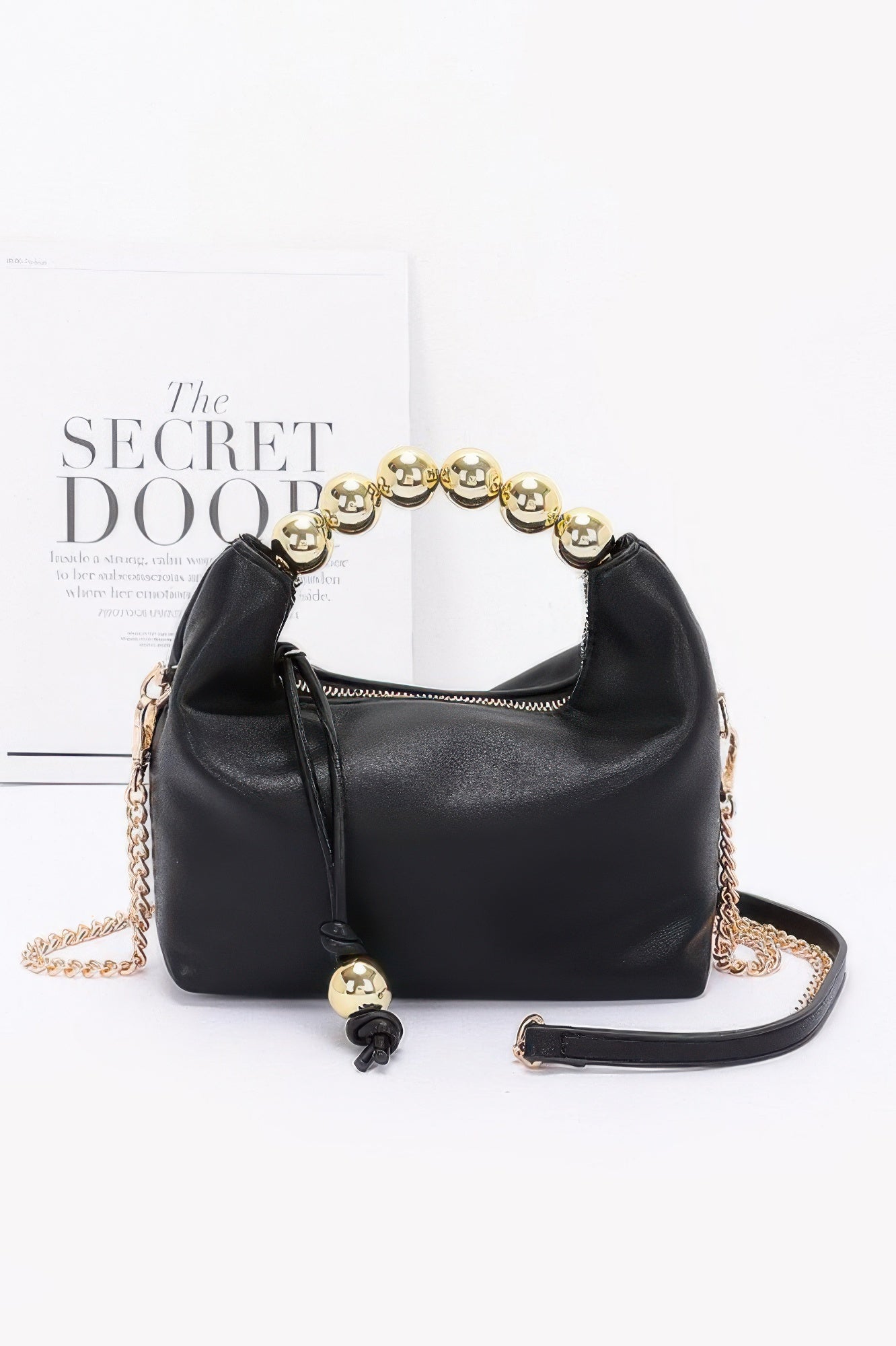 Faux Leather Ccb Ball Handle Bag - JUST - JEN BOUTIQUE