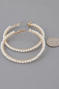 Large Pearl Hoop Earrings - JUST - JEN BOUTIQUE