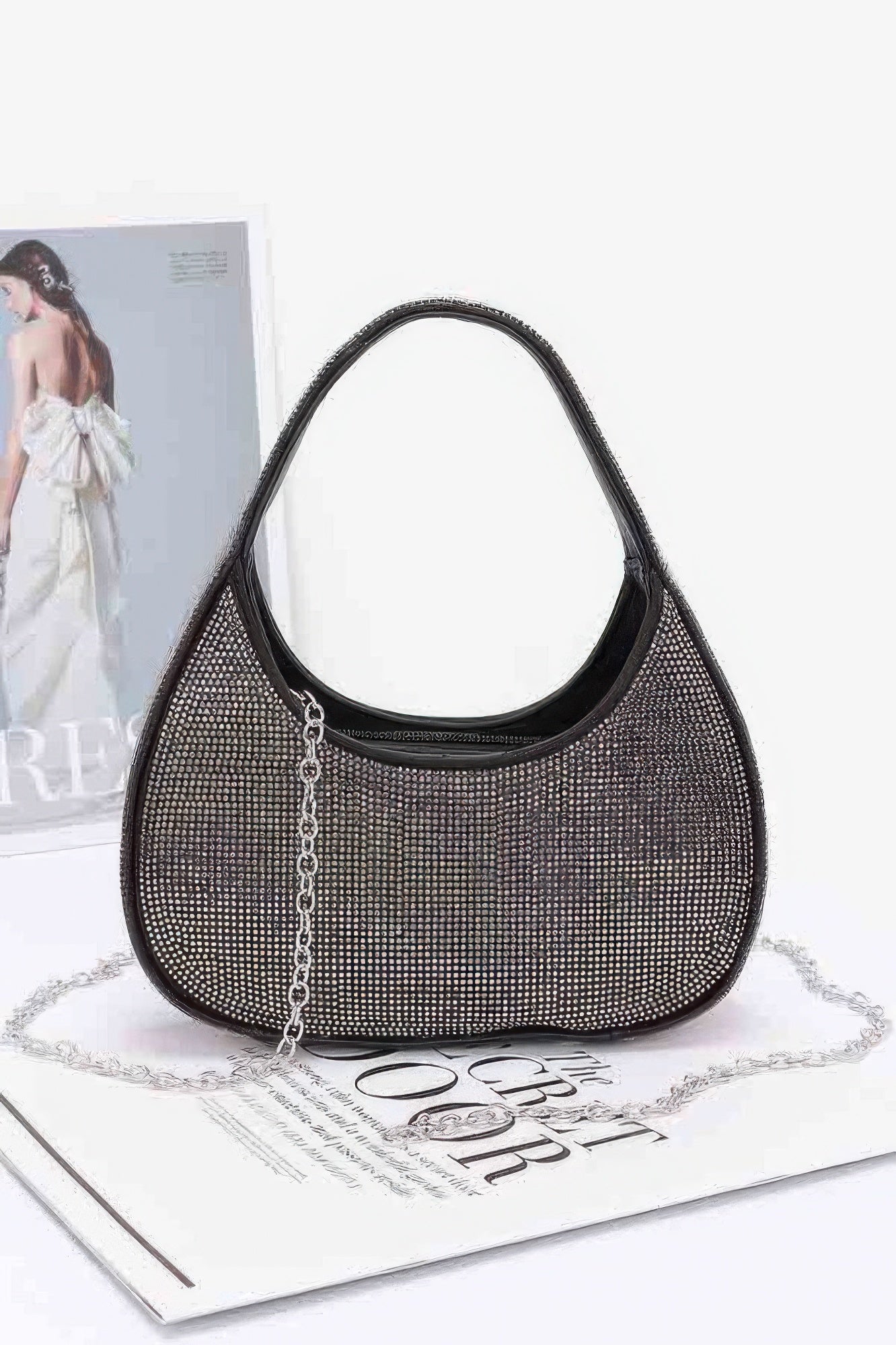 Rhinestone Hobo Bag - JUST - JEN BOUTIQUE