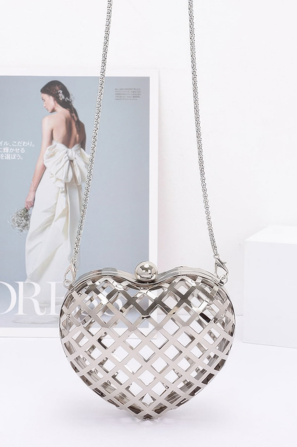 Metal Heart Shape Mini Clutch - JUST - JEN BOUTIQUE