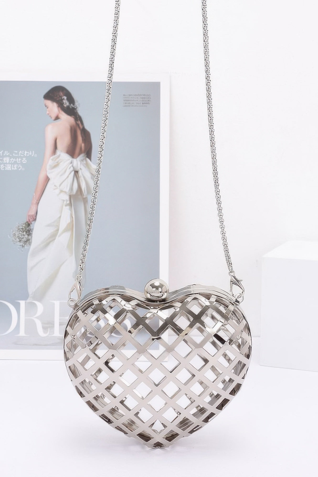 Metal Heart Shape Mini Clutch - JUST - JEN BOUTIQUE