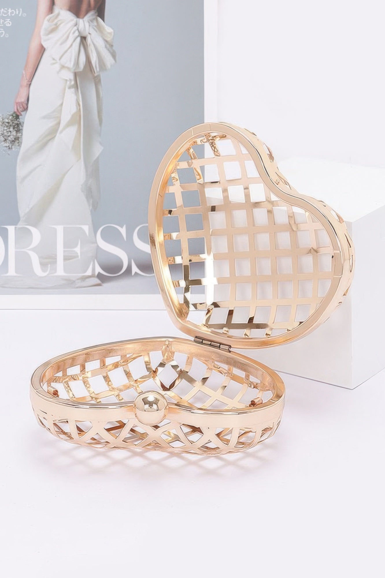 Metal Heart Shape Mini Clutch - JUST - JEN BOUTIQUE