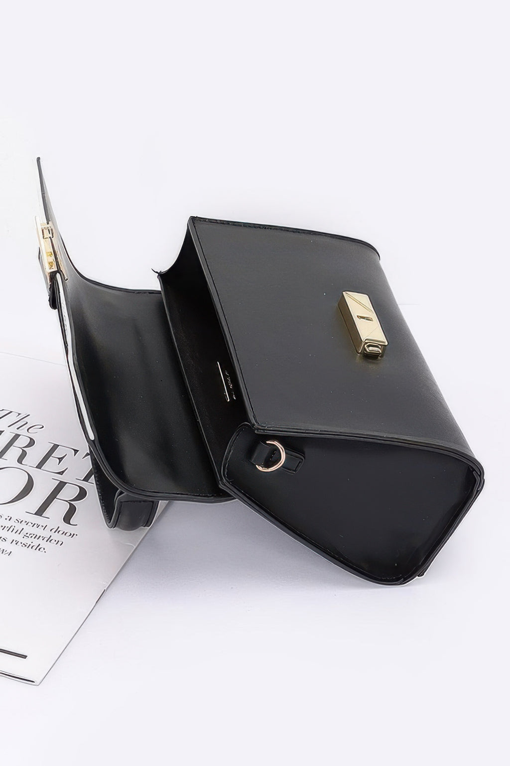 Faux Leather Two Tone Flap Bag - JUST - JEN BOUTIQUE