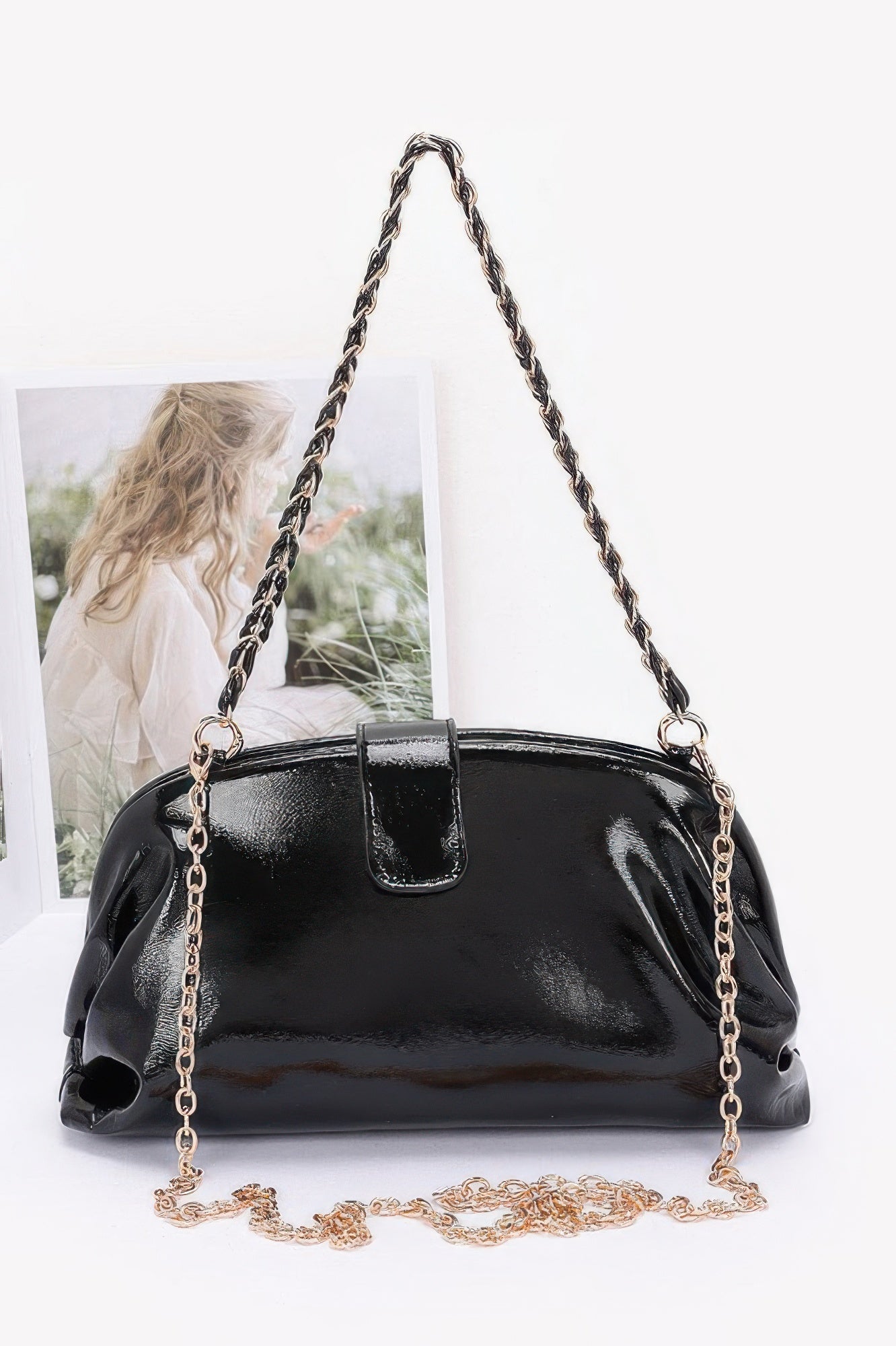 Enamel Frame Shoulder Bag - JUST - JEN BOUTIQUE