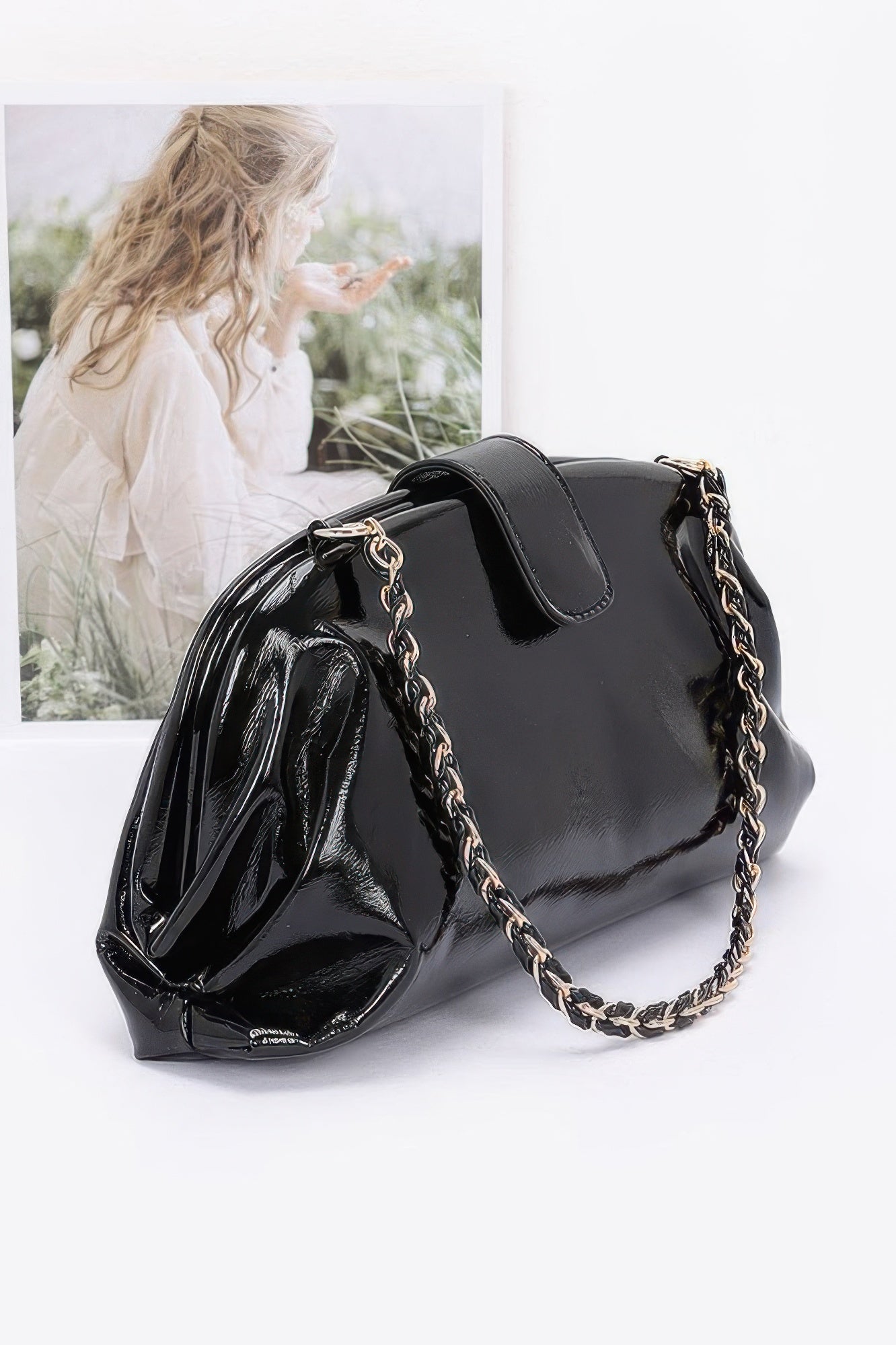 Enamel Frame Shoulder Bag - JUST - JEN BOUTIQUE