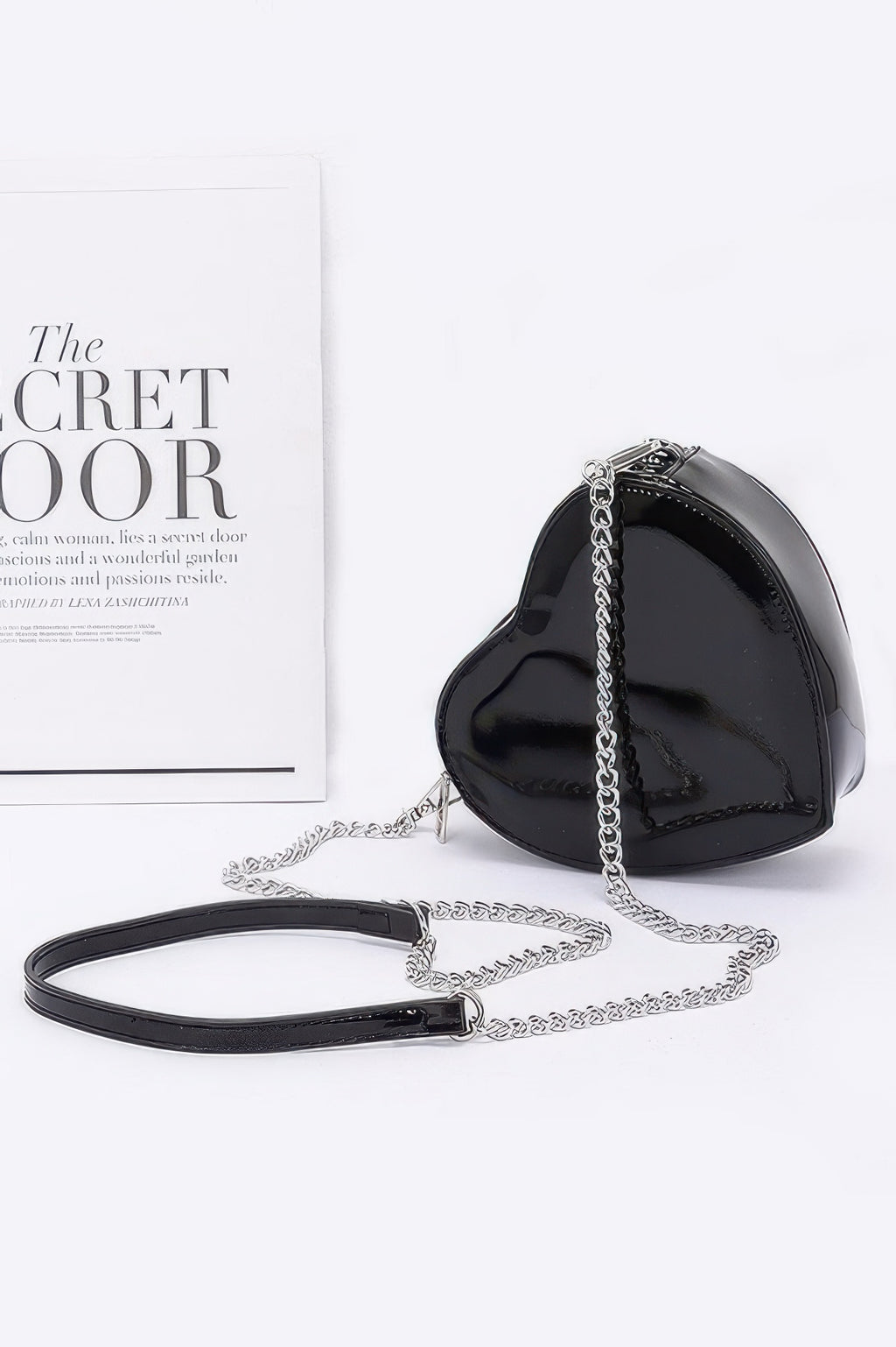 Enamel Heart Shape Crossbody Bag - JUST - JEN BOUTIQUE