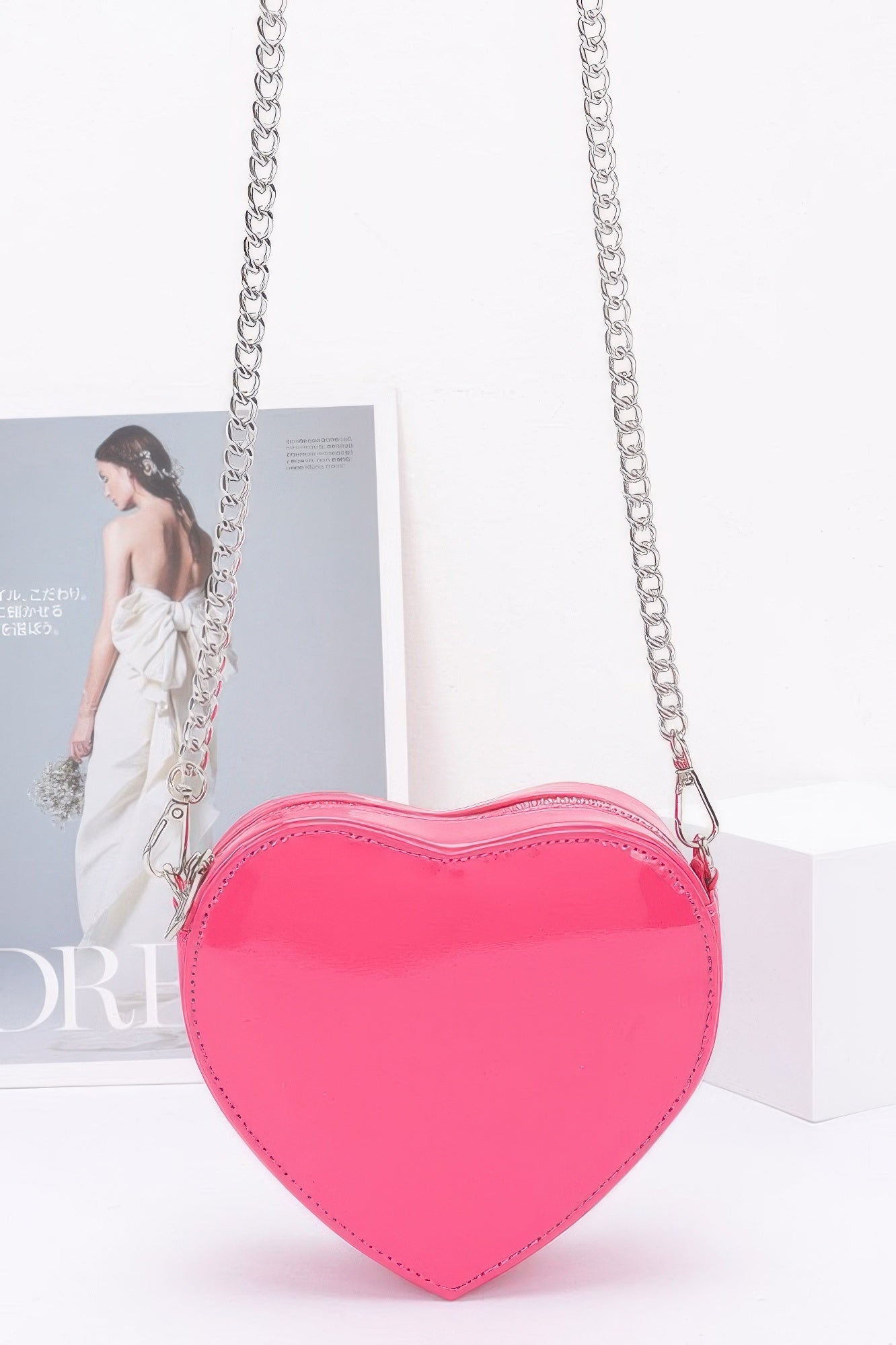 Enamel Heart Shape Crossbody Bag - JUST - JEN BOUTIQUE